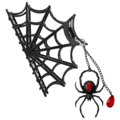 Spider Charm Web Claw Clip Black