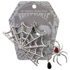 Spider Charm Web Claw Clip Silver 10 Spider Charm Web Claw Clip Silver -Kreepsville 666 Shop HCCWSCS 4