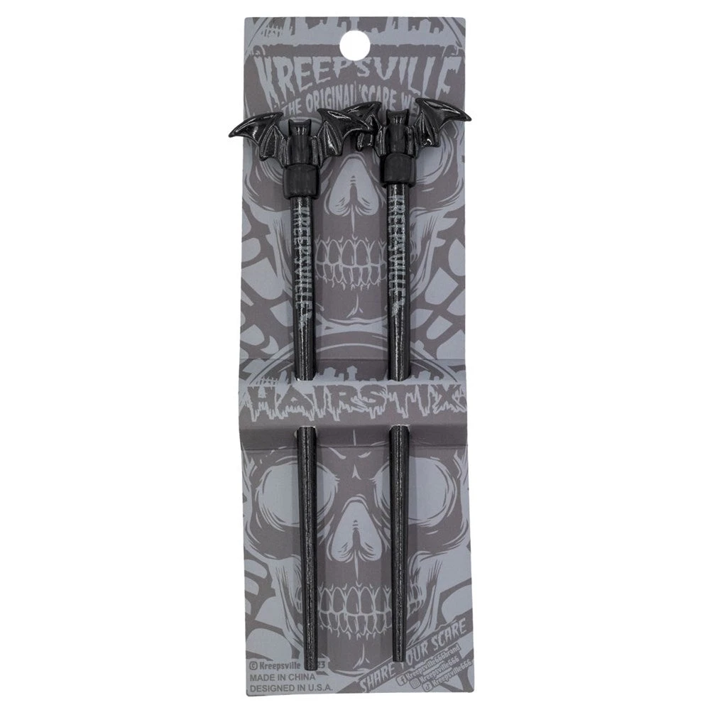 Black Bat Hair Sticks 2 Black Bat Hair Sticks - Image 2