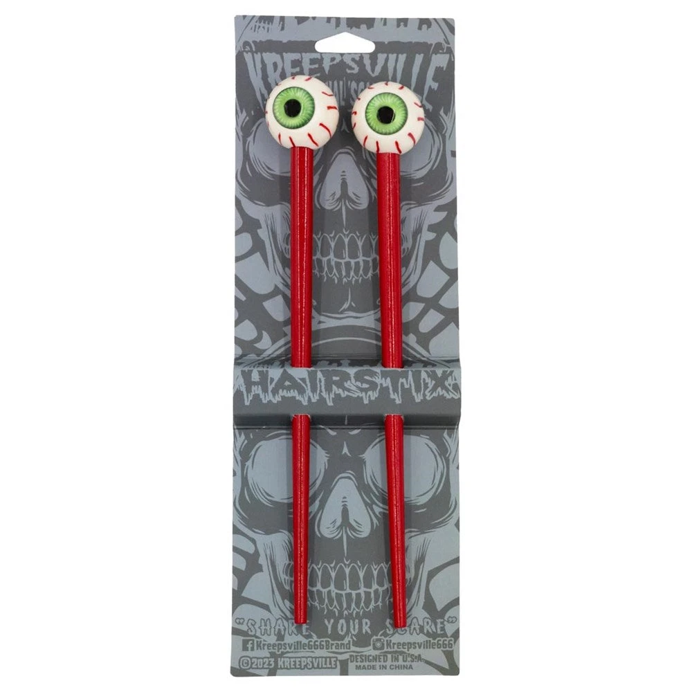 Eyeball Green Hair Sticks 2 Eyeball Green Hair Sticks - Image 2