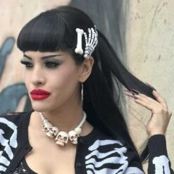 Mini Bone Hair Slides White 5 Mini Bone Hair Slides White -Kreepsville 666 Shop HMBPW 3