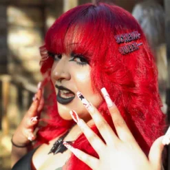 Scream Queen Text Hair Slides -Kreepsville 666 Shop HSTSQ 4