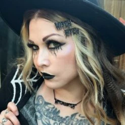 Witch Bitch Text Hair Slides -Kreepsville 666 Shop HSTWB 5