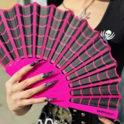 Spiderweb Scallop Fan Pink -Kreepsville 666 Shop HWFEWP 5
