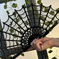 Spiderweb Lace Hand Fan -Kreepsville 666 Shop HWFSWL 5