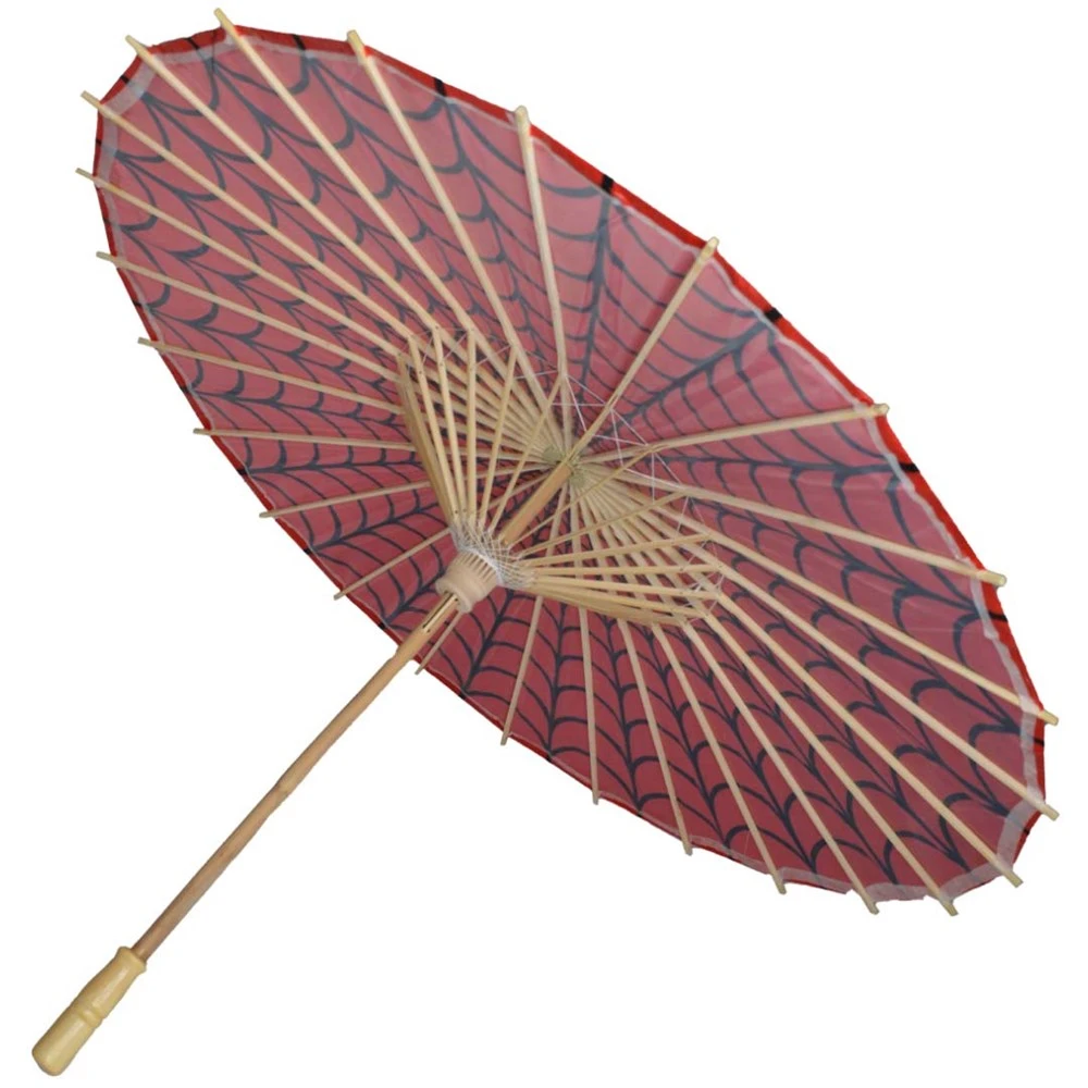Spiderweb Red And Black Fabric Parasol 2 Spiderweb Red And Black Fabric Parasol - Image 2