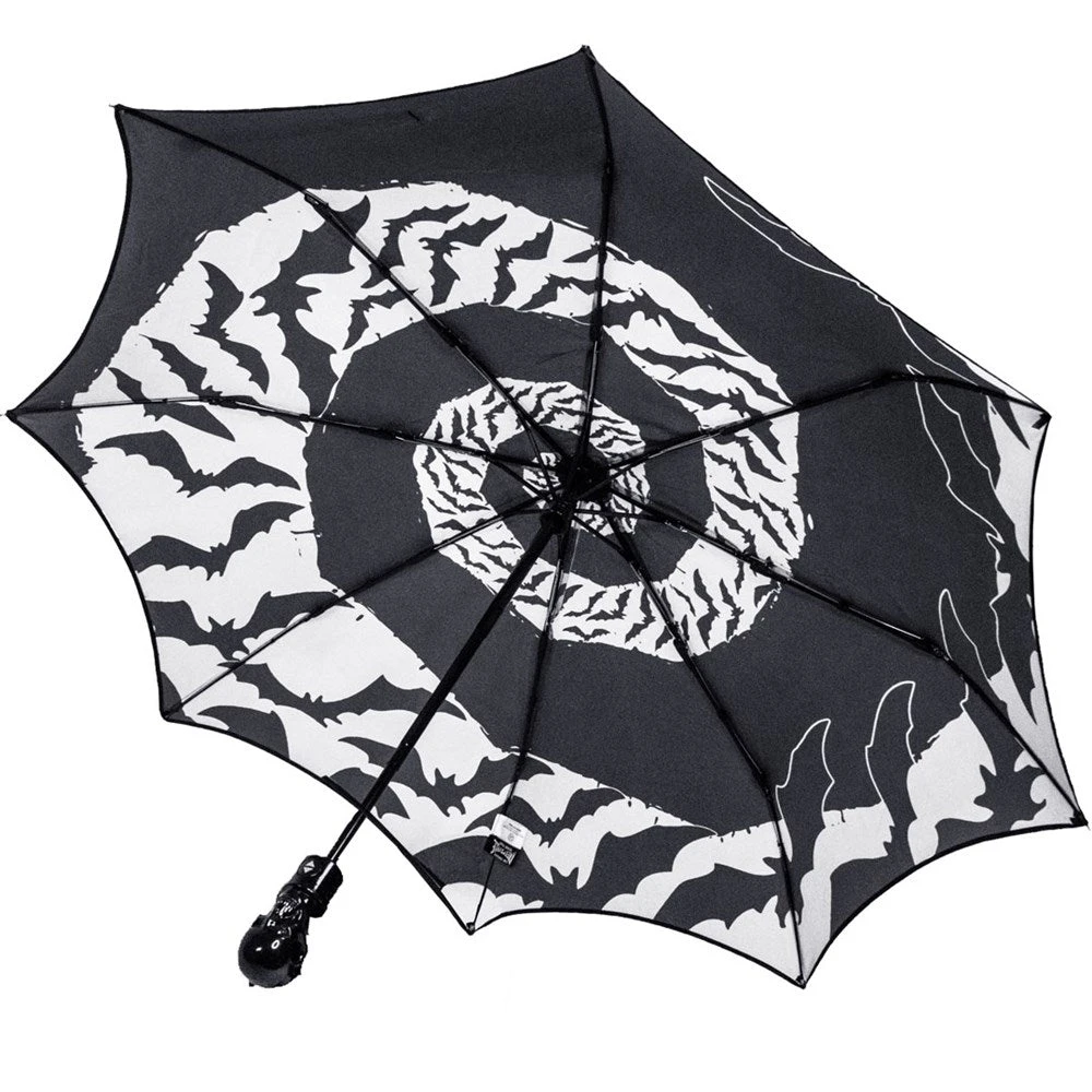 Skull Handle Bat Swirl Umbrella 3 Skull Handle Bat Swirl Umbrella - Image 3