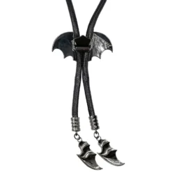 Bat Black Bolo Western Tie -Kreepsville 666 Shop JBTBB 3