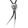Skull Chrome Bolo Western Tie