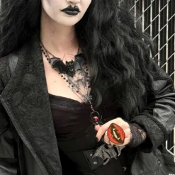 Black Widow Spider Rosary Charm Necklace -Kreepsville 666 Shop JNBWS 6