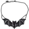 Creature Of The Night Bat Black Necklace