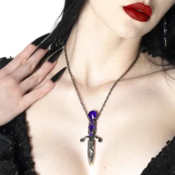 Elvira Dagger Necklace Purple -Kreepsville 666 Shop JNEDP 4