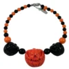 Jack O Lantern Pumpkin Necklace Black/Orange
