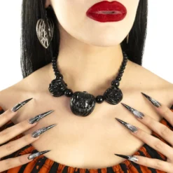 Jack O Lantern Pumpkin Necklace Black -Kreepsville 666 Shop JNJOLB 3