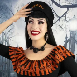 Jack O Lantern Pumpkin Necklace Black -Kreepsville 666 Shop JNJOLB 4