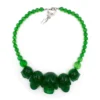 Skull Collection Necklace Green Glitter