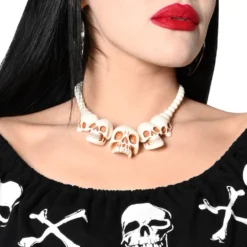 Skull Collection Necklace White 7 Skull Collection Necklace White -Kreepsville 666 Shop JNSCW 3