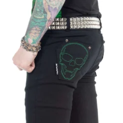 Skeleton Skinny Jeans Green Bone -Kreepsville 666 Shop JSLG 3