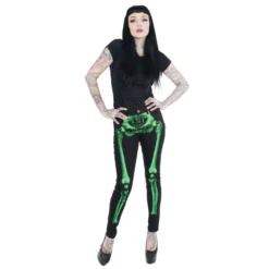 Skeleton Skinny Jeans Green Bone -Kreepsville 666 Shop JSLG 4