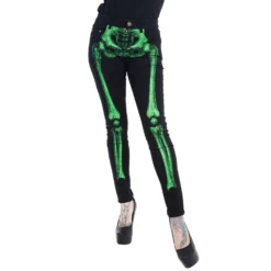 Skeleton Skinny Jeans Green Bone -Kreepsville 666 Shop JSLG 5