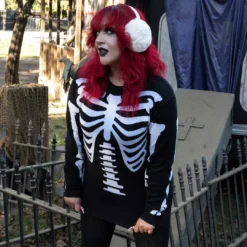 Ribcage Skeleton Bones Sweater -Kreepsville 666 Shop MKWBBW 6