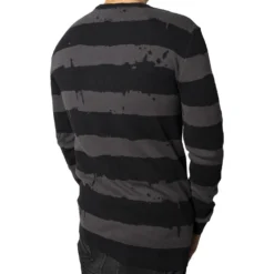Destroyer Stripe Grey Sweater -Kreepsville 666 Shop MKWDS 3