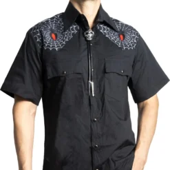 Black Widow Western Shirt -Kreepsville 666 Shop MSWBW 3