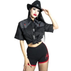 Black Widow Western Shirt -Kreepsville 666 Shop MSWBW 4