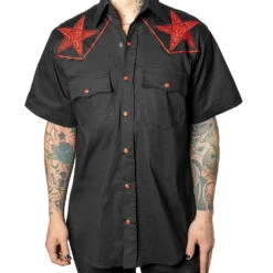 Kreepsville 666 Hellbilly Baphomet Western Shirt Red