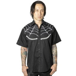 Spiderweb White Western Shirt 8 Spiderweb White Western Shirt -Kreepsville 666 Shop MSWWW 3