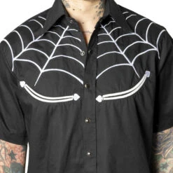 Spiderweb White Western Shirt 9 Spiderweb White Western Shirt -Kreepsville 666 Shop MSWWW 4