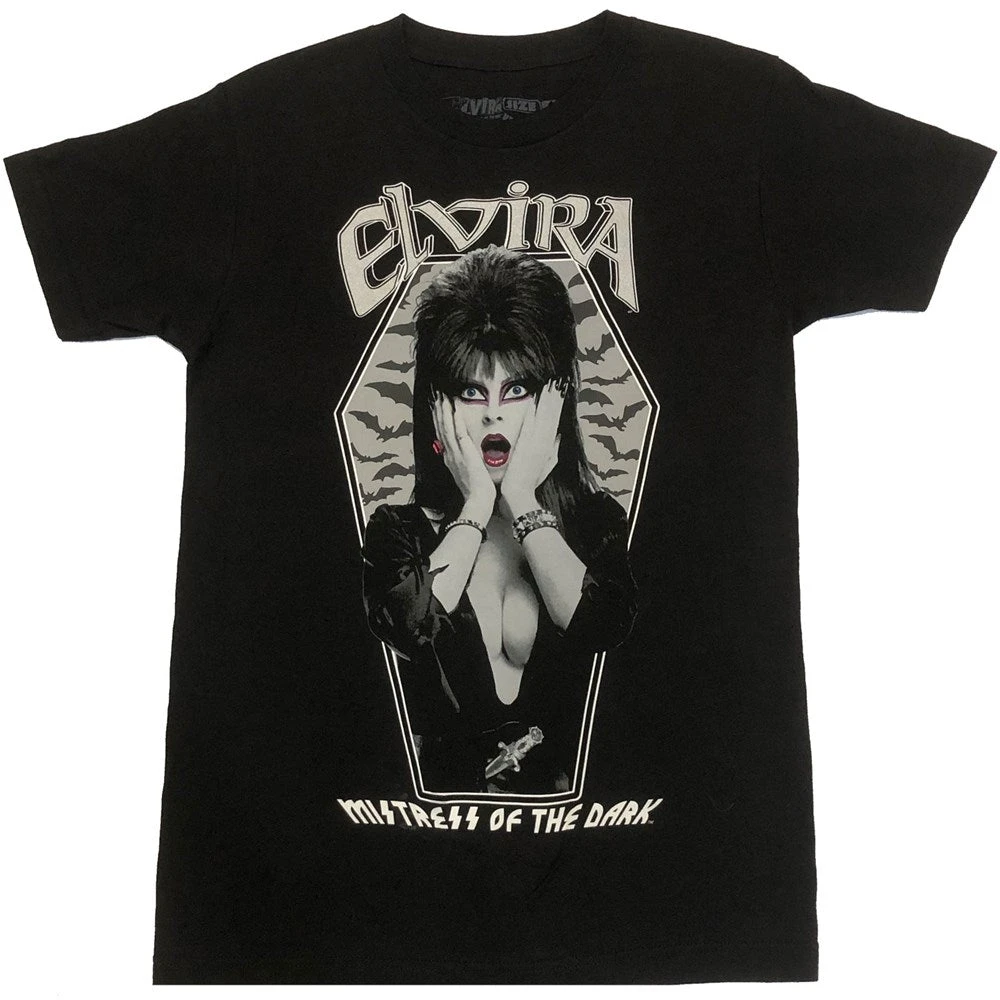 Elvira Bat Coffin Men's T-Shirt 1 Elvira Bat Coffin Men's T-Shirt