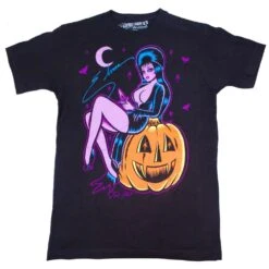 Elvira Hellcat Pumpkin Pin-Up Men's T-Shirt