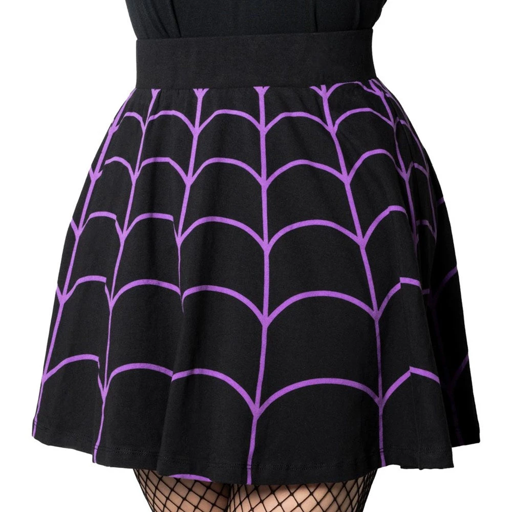 Spiderweb Purple Skater Skirt 1 Spiderweb Purple Skater Skirt
