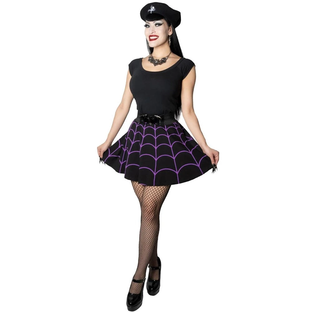 Spiderweb Purple Skater Skirt 3 Spiderweb Purple Skater Skirt - Image 3