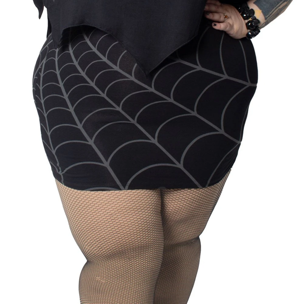 Spiderweb Mini Skirt Grey 3 Spiderweb Mini Skirt Grey - Image 3