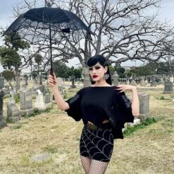 Spiderweb Mini Skirt Grey 8 Spiderweb Mini Skirt Grey -Kreepsville 666 Shop SMSWG 4