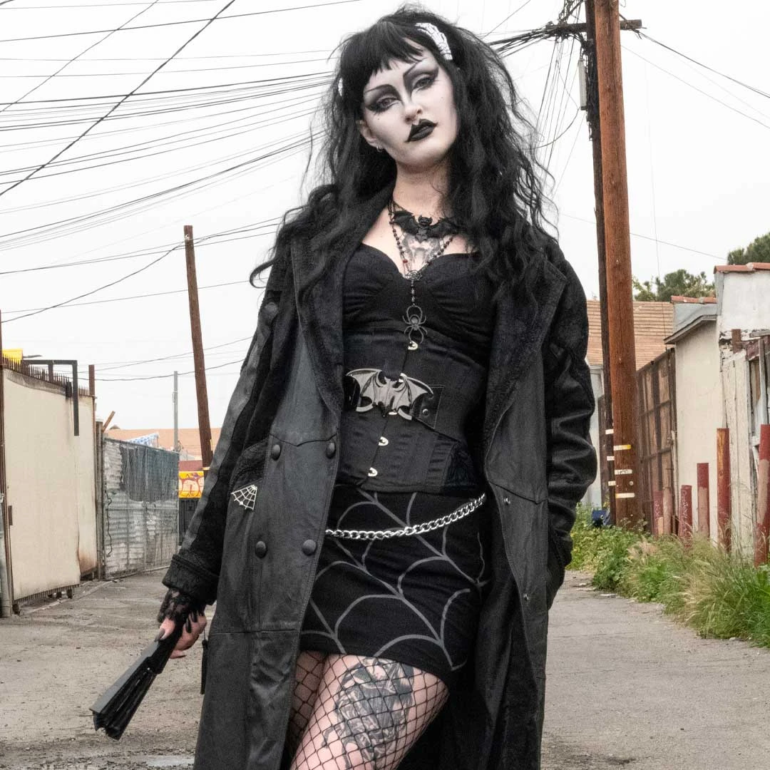 Spiderweb Mini Skirt Grey 5 Spiderweb Mini Skirt Grey - Image 5