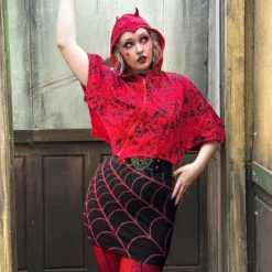 Spiderweb Mini Skirt Red -Kreepsville 666 Shop SMSWR 4