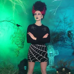 Spiderweb Mini Skirt White 8 Spiderweb Mini Skirt White -Kreepsville 666 Shop SMSWW 3