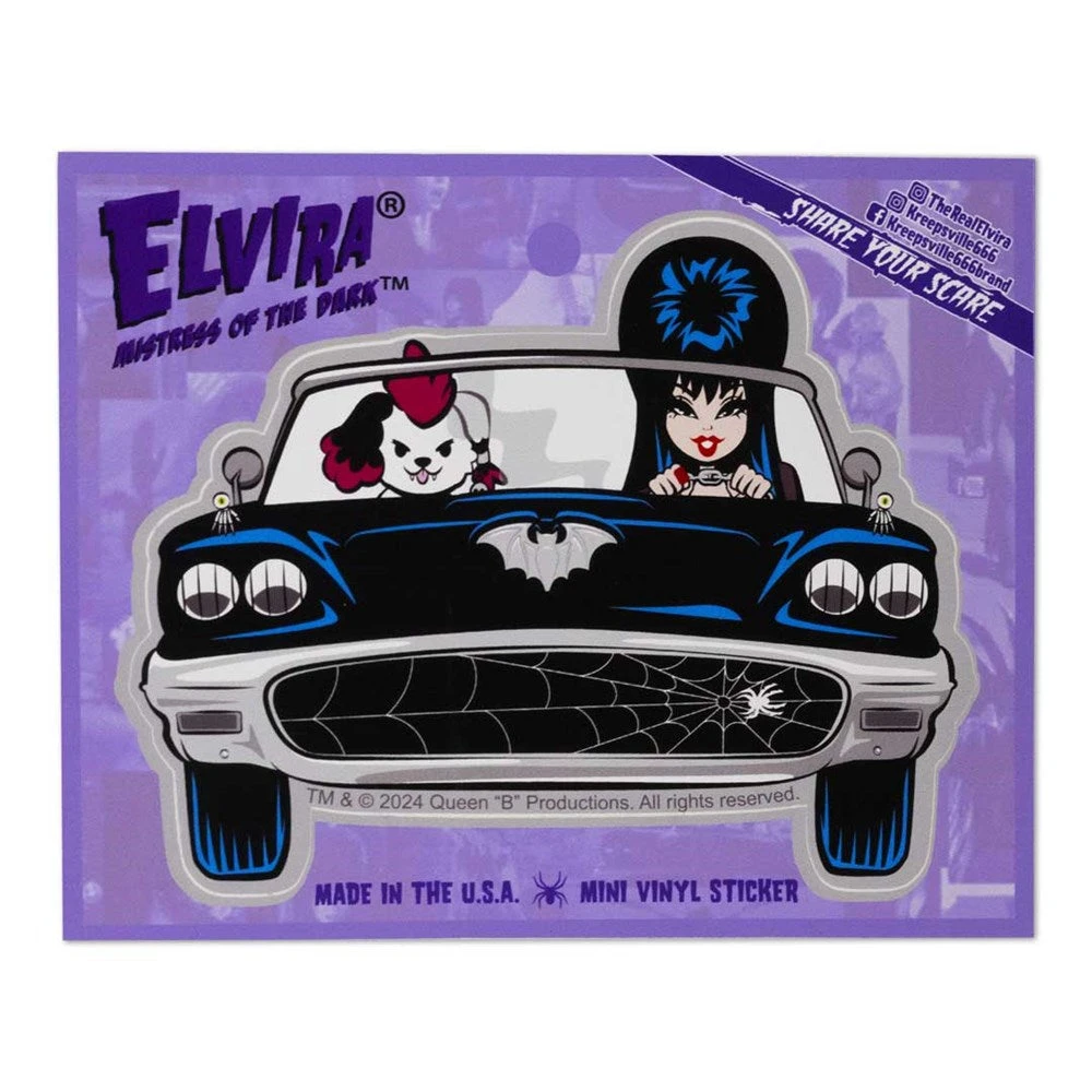 Elvira And Gonk Macabre Mobile Mini Vinyl Sticker 2 Elvira And Gonk Macabre Mobile Mini Vinyl Sticker - Image 2