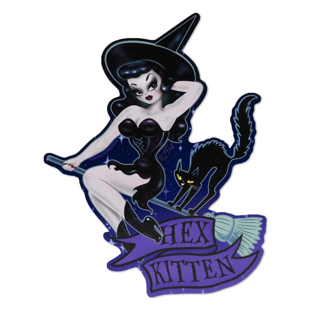 Hex Kitten Witch Vinyl Sticker 1 Hex Kitten Witch Vinyl Sticker