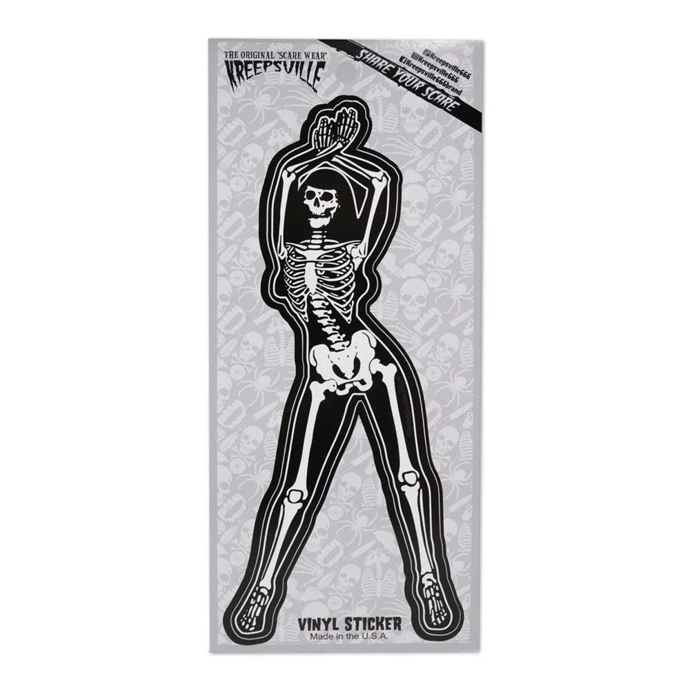 Skeleton Pin-up Arms Standing Vinyl Sticker 2 Skeleton Pin-up Arms Standing Vinyl Sticker - Image 2