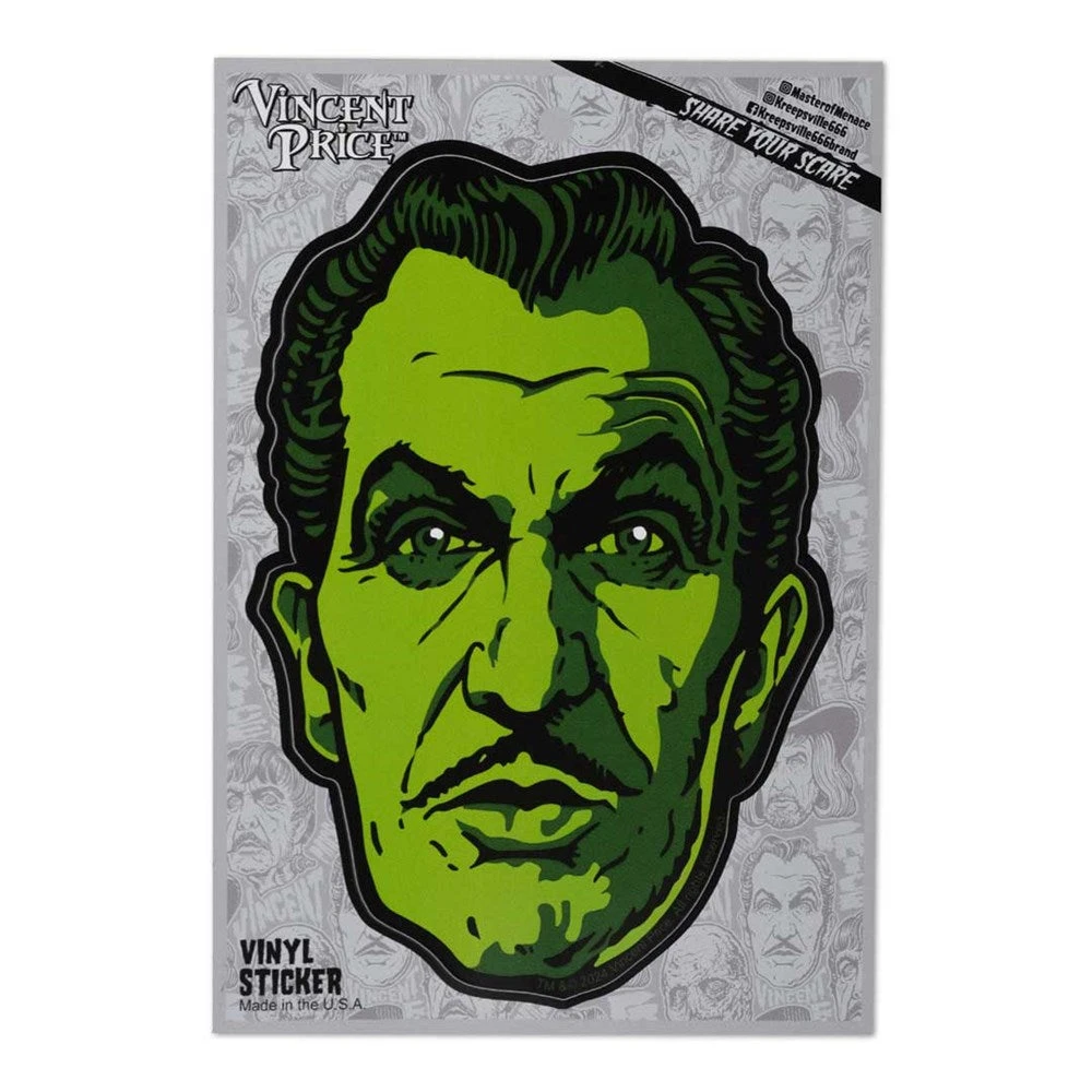 Vincent Price Classic Face Vinyl Sticker 2 Vincent Price Classic Face Vinyl Sticker - Image 2